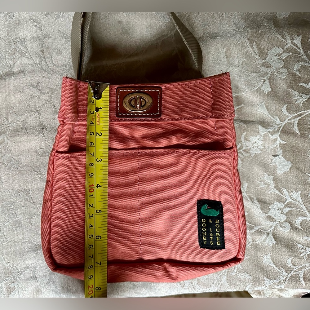 Dooney & Bourke Canvas Crossbody in Terracotta with Tan Strap Size 20 Mini - Picture 6 of 8
